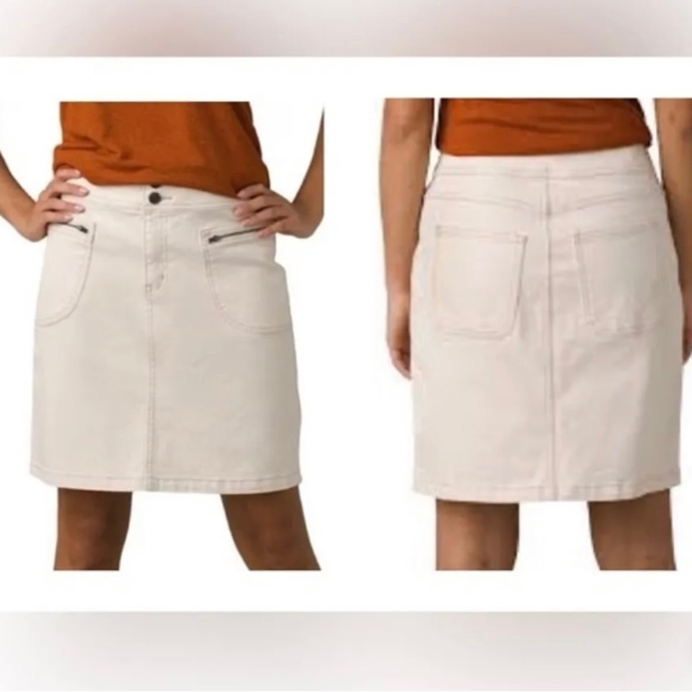 PrAna Broadway NWT skirt zippered pockets, patch back pockets.